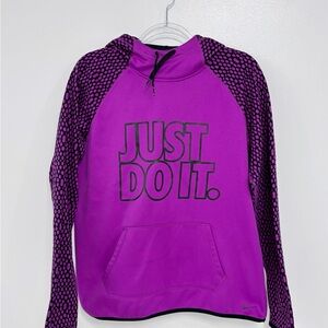 Nike Purple and Black Therma-Fit Pullover Hoodie